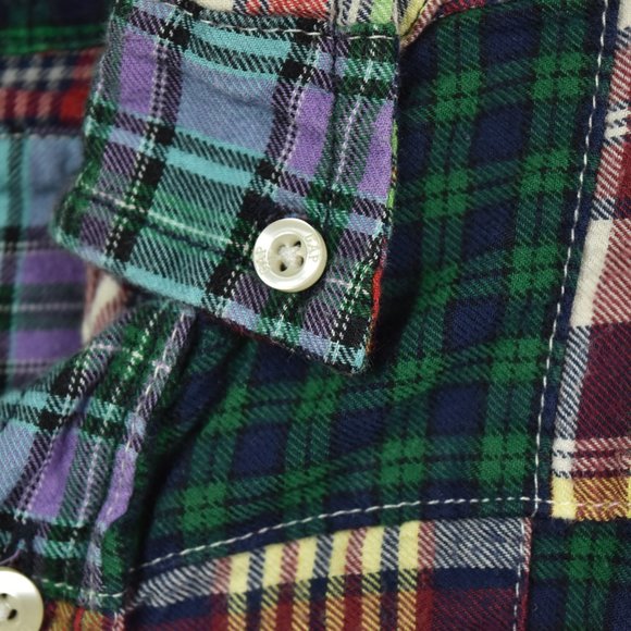 Patchwork plaid long sleeve button down shirt GAP - Picture 7 of 10